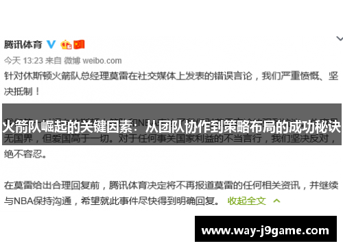 火箭队崛起的关键因素：从团队协作到策略布局的成功秘诀